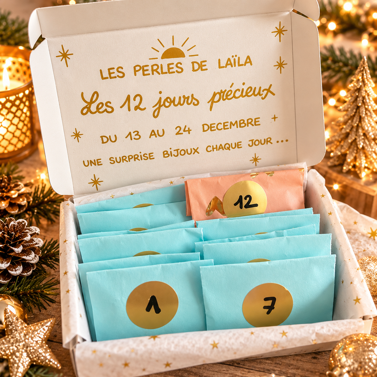 Calendrier de l'avent pampilles 12 cases