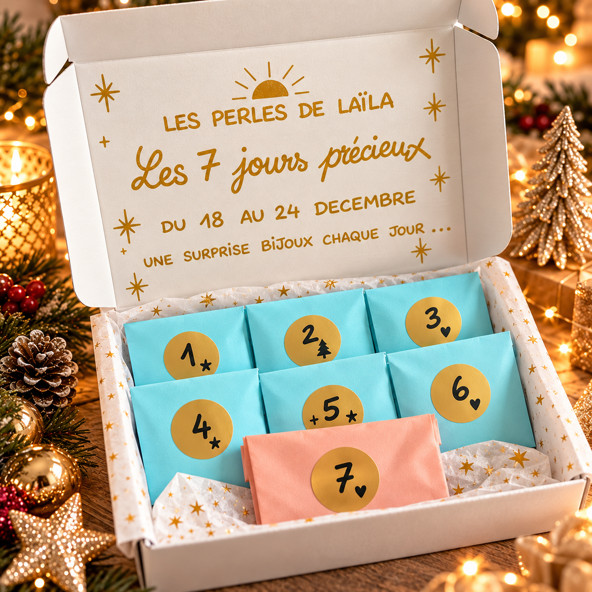 Calendrier de l'avent pampilles 7 cases